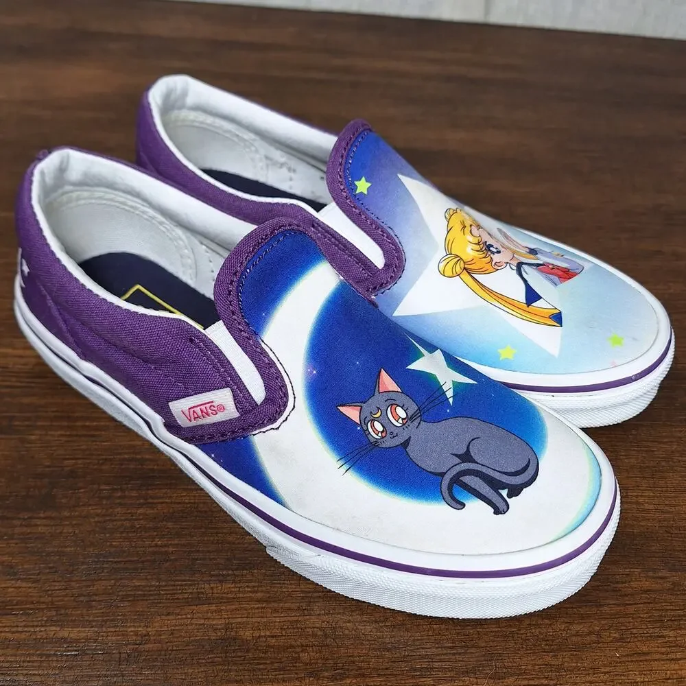 Vans X Pretty Guardian Sailor Moon Kids slip-on Size 2.0 Youth girls 721356 - Picture 1 of 10